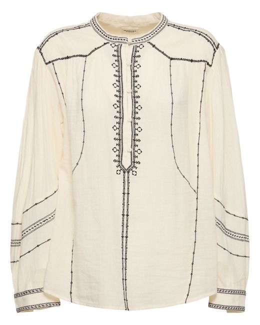 Marant Etoile Pelson Embroidered Cotton Shirt