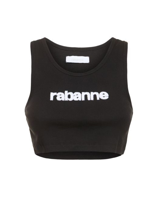 Rabanne Logo Jersey Crop Top