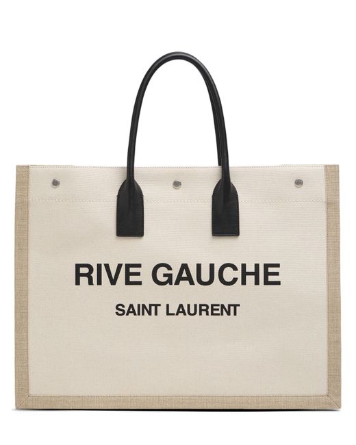 Saint Laurent Rive Gauche Canvas Tote Bag