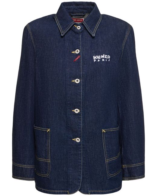 KENZO Paris Varsity Cotton Denim Workwear Jacket