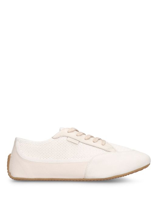 The Row Bonnie Canvas Suede Sneakers