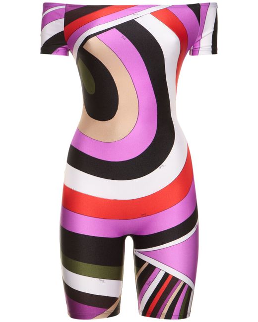 Pucci Printed Shiny Lycra Jumpsuit