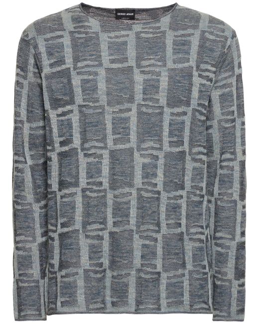 Giorgio Armani Linen Blend Jacquard Sweater