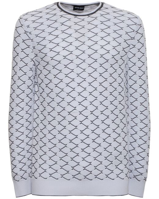 Giorgio Armani Cotton Cashmere Jacquard Sweater
