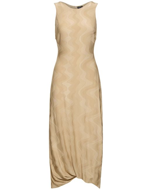 Giorgio Armani Viscose Jacquard Sleeveless Long Dress