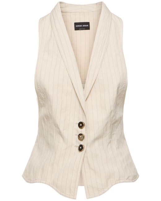 Giorgio Armani Cotton Blend Sleeveless Vest W Cutouts