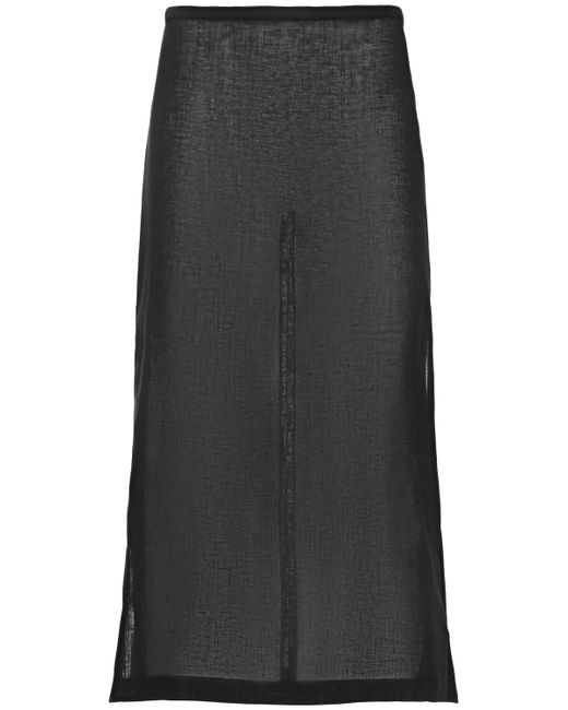 Michael Kors Collection Crepe Side Slit Midi Skirt