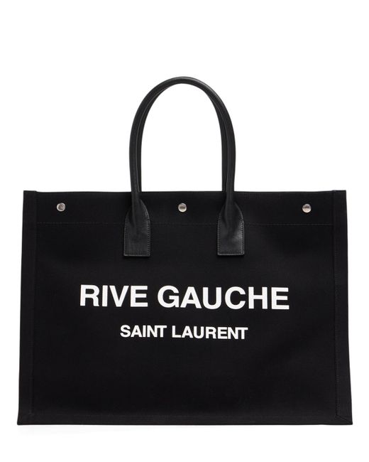 Saint Laurent Rive Gauche Printed Canvas Tote