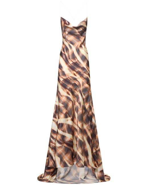 Y / Project Satin Printed Invisible Strap Long Dress