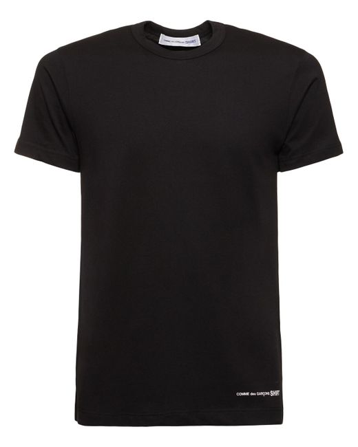 Comme Des Garçons Logo Printed Cotton T-shirt
