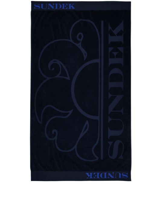 Sundek Logo Jacquard Cotton Terry Beach Towel