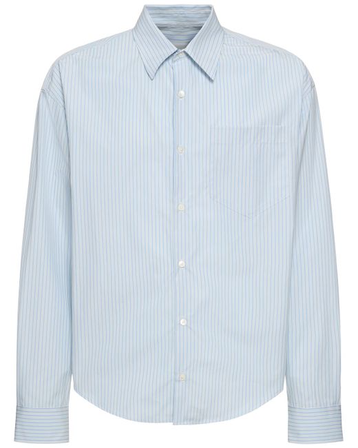 AMI Alexandre Mattiussi Striped Cotton Boxy Fit Shirt