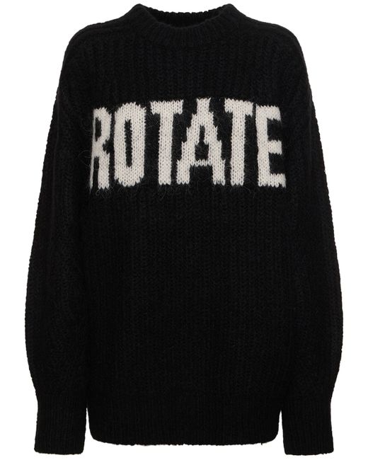 Rotate Logo Oversize Wool Blend Knit Sweater
