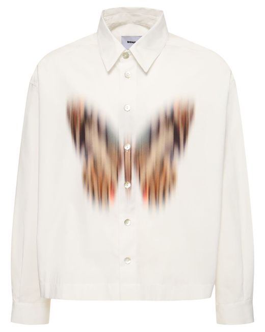 Bonsai Butterfly Print Cotton Shirt