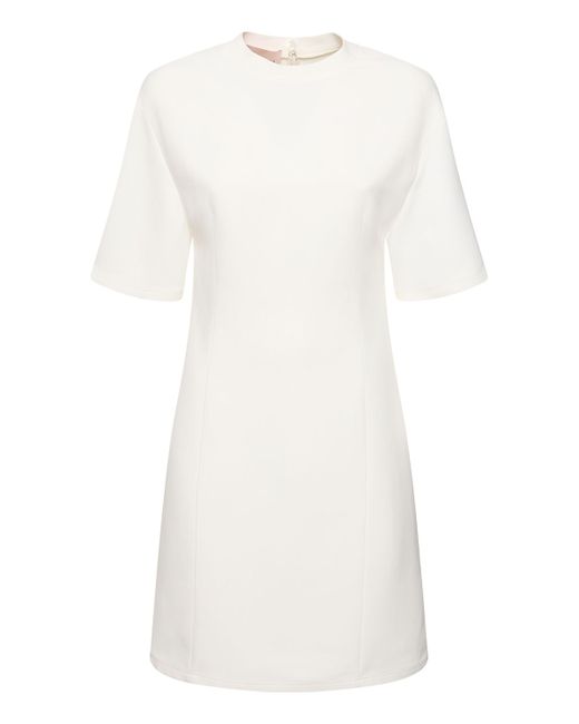 Valentino Short Sleeve Crepe Mini Dress