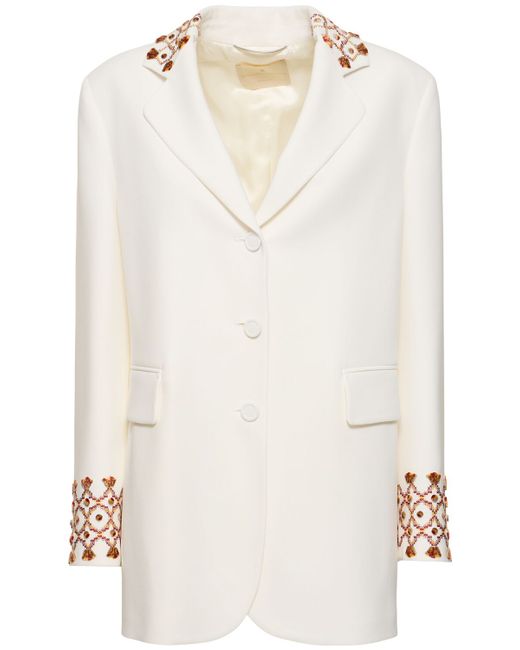 Ermanno Scervino Embroidered Double Breasted Jacket