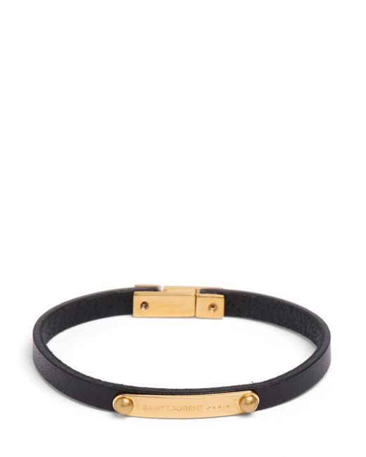 Saint Laurent Ysl Leather Bracelet