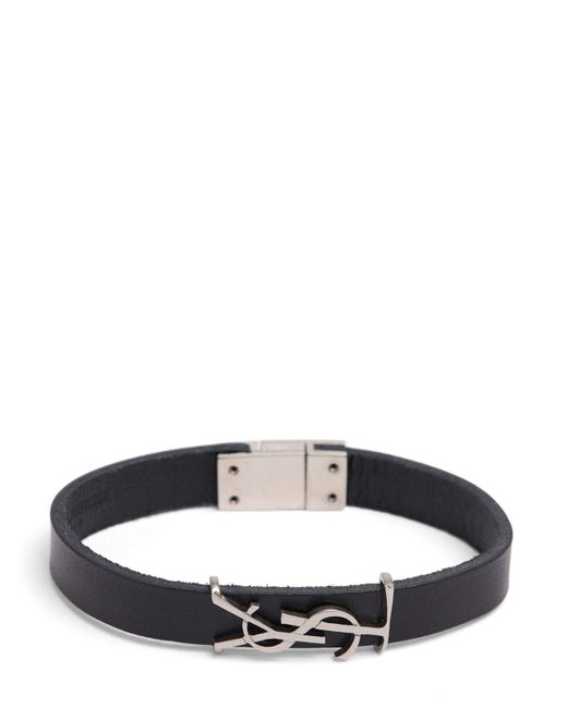 Saint Laurent Ysl Leather Bracelet