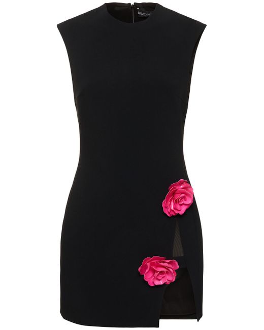 David Koma Embroidered Rose Sleeveless Mini Dress