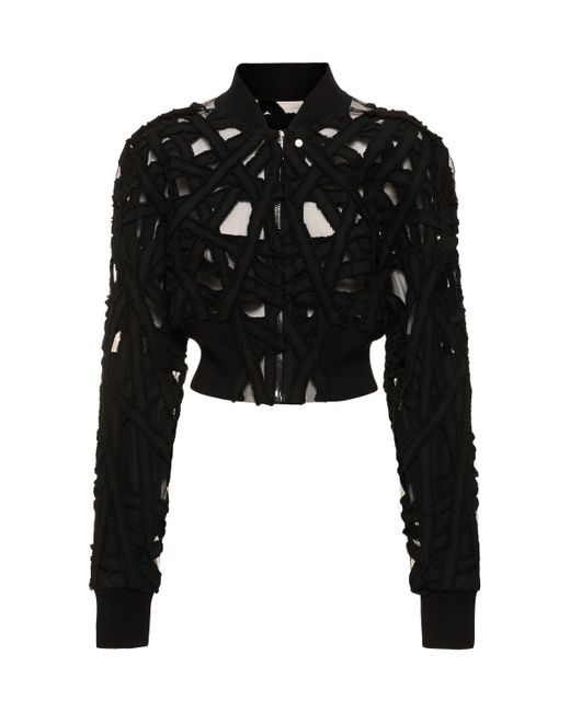 Rick Owens Embroidered Cropped Tech Zip Jacket