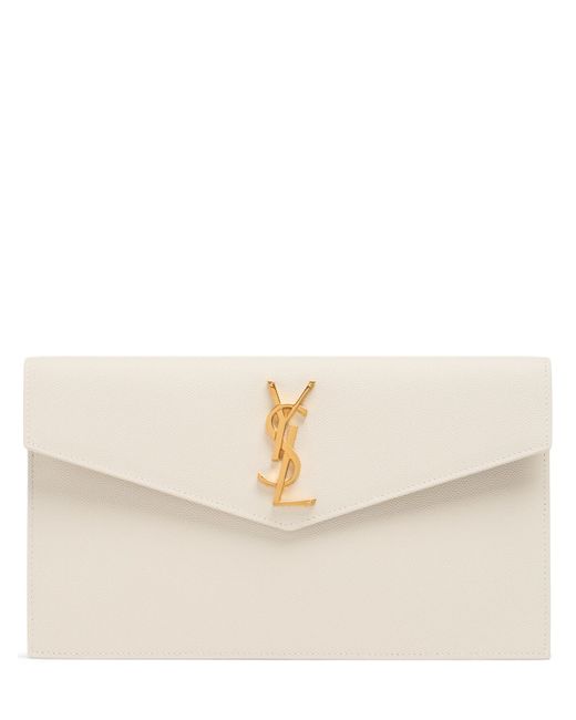 Saint Laurent Uptown Leather Envelope Clutch