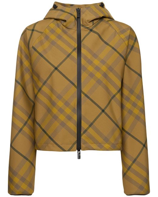 Burberry Check Tech Hooded Cropped Jacket