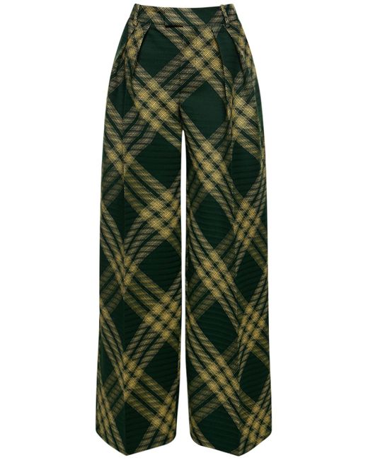 Burberry Check Knit Wide Pants