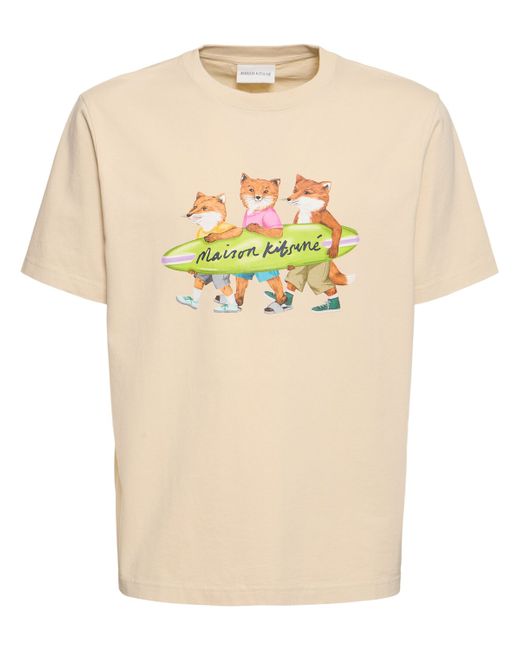 Maison Kitsuné Surfing Foxes Comfort Cotton T-shirt