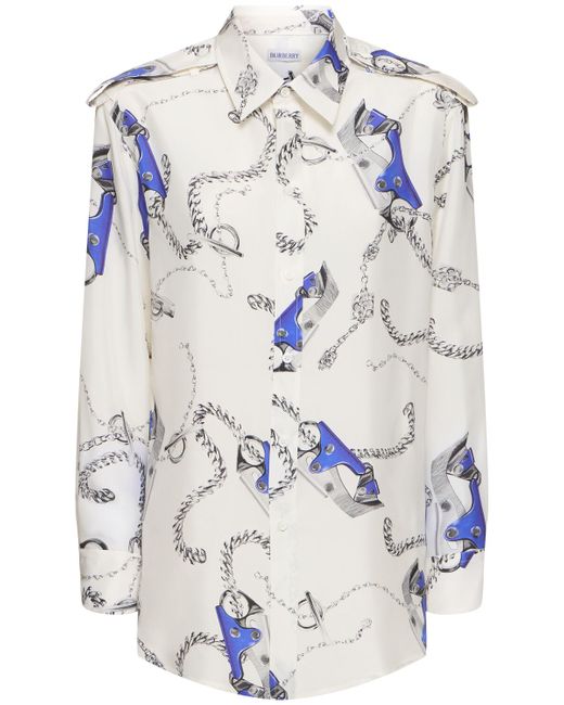 Burberry Sequined Printed Silk Shirt