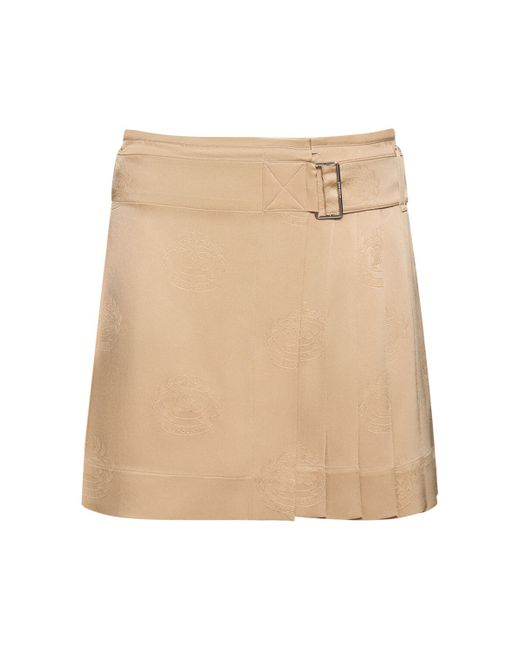 Burberry Petula Silk Twill Mini Kilt Skirt