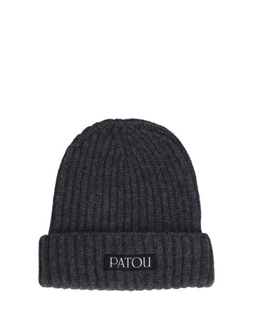 Patou Ribbed Wool Cashmere Beanie