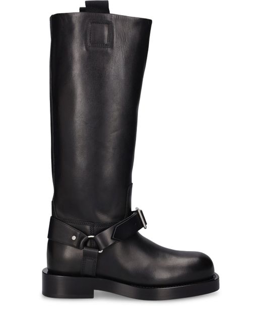 Burberry 30mm Saddle Tall Leather Boots