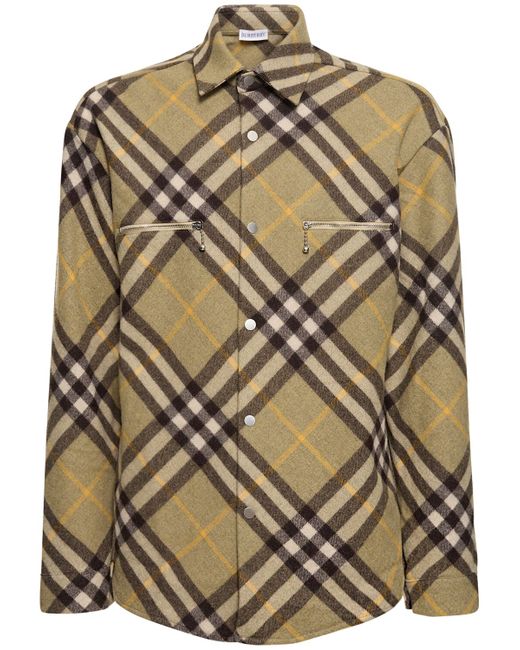 Burberry Check Wool Blend Casual Jacket