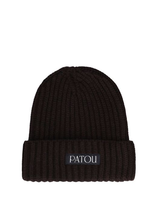 Patou Ribbed Wool Cashmere Beanie