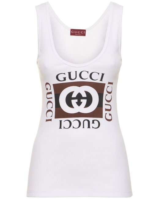 Gucci Logo Cotton Tank Top