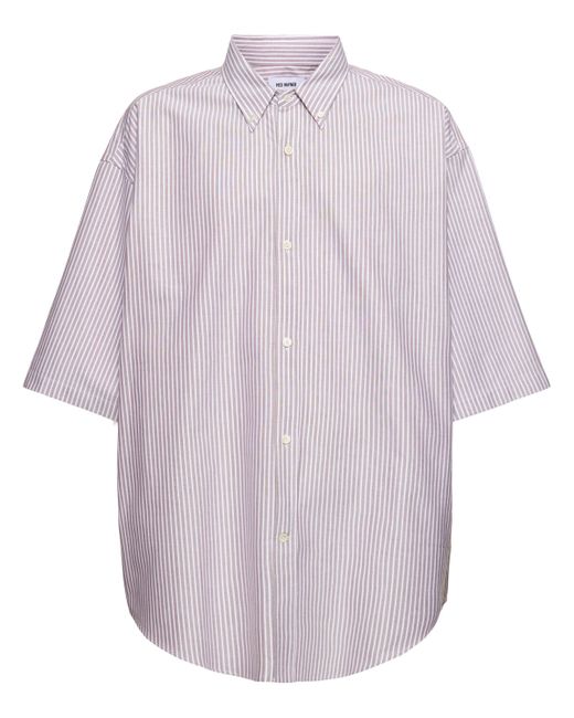 Hed Mayner Pinstriped Heavy Cotton Shirt