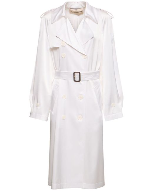 Alexandre Vauthier Belted Satin Trench Coat