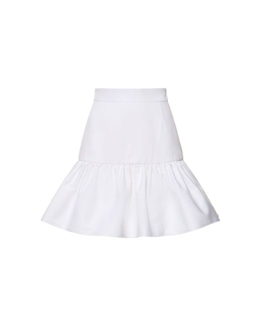 Patou Gathered Cotton Gabardine Mini Skirt