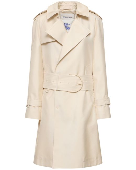 Burberry Belted Double Breast Gabardine Trench