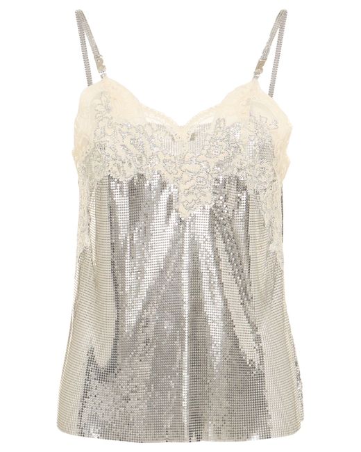 Rabanne Sequined Top W Lace