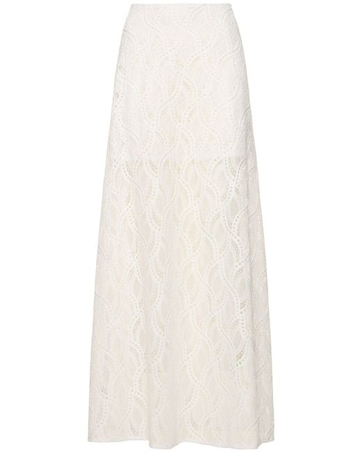Ermanno Scervino Embroidered Lace High-rise Long Skirt