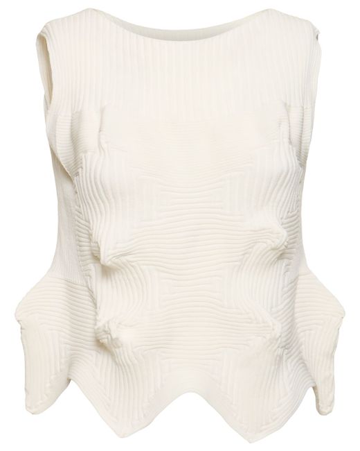 Issey Miyake Pleated Ruched Sleeveless Top