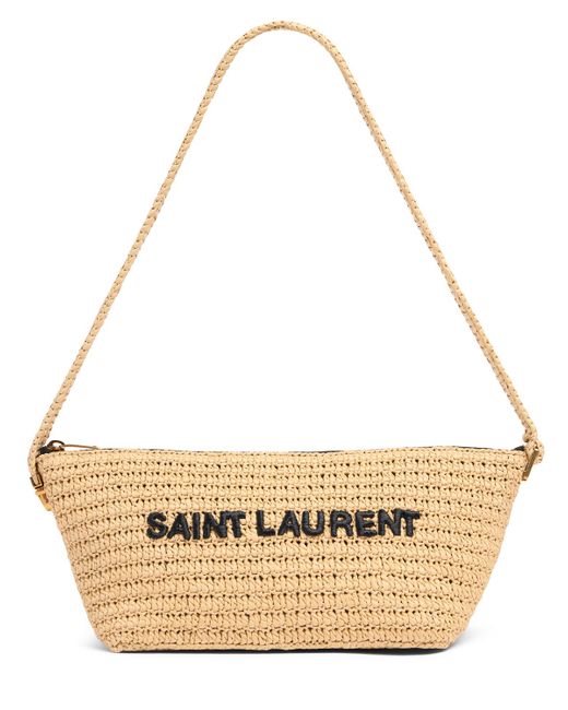 Saint Laurent Tuc Raffia Effect Crossbody Bag