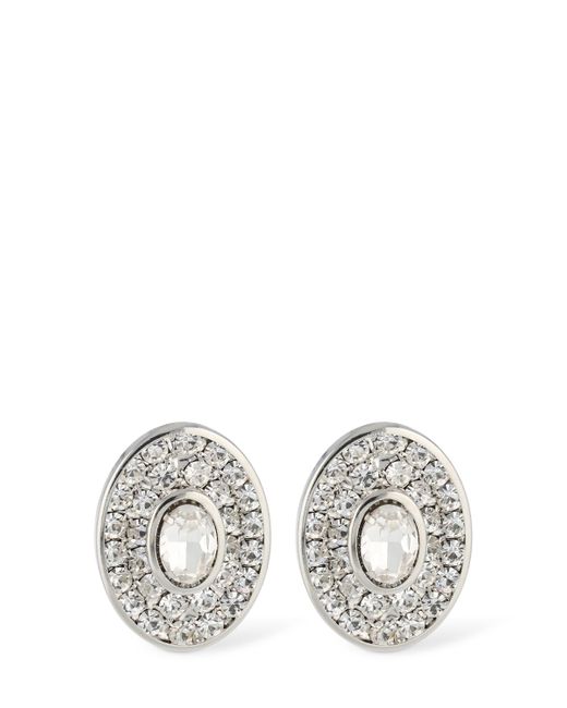 Alessandra Rich Small Oval Crystal Earrings