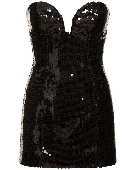 Mônot Sequined Sweetheart Mini Dress