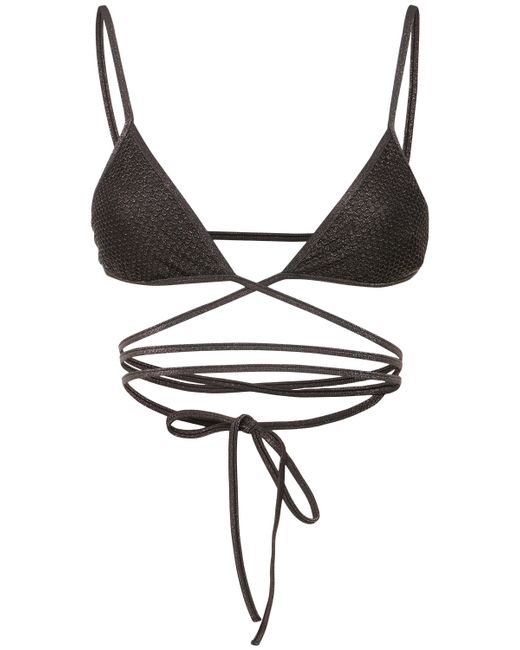 Palm Angels B Lurex Criss-cross Triangle Bikini Top