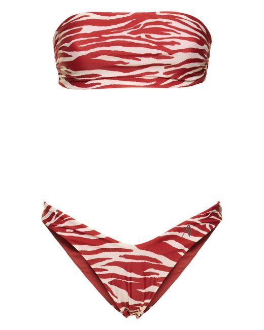 Attico Printed Lycra Bandeau Bikini Set