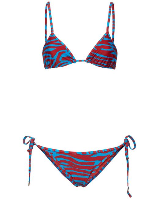 Attico Printed Lycra Triangle Bikini Set