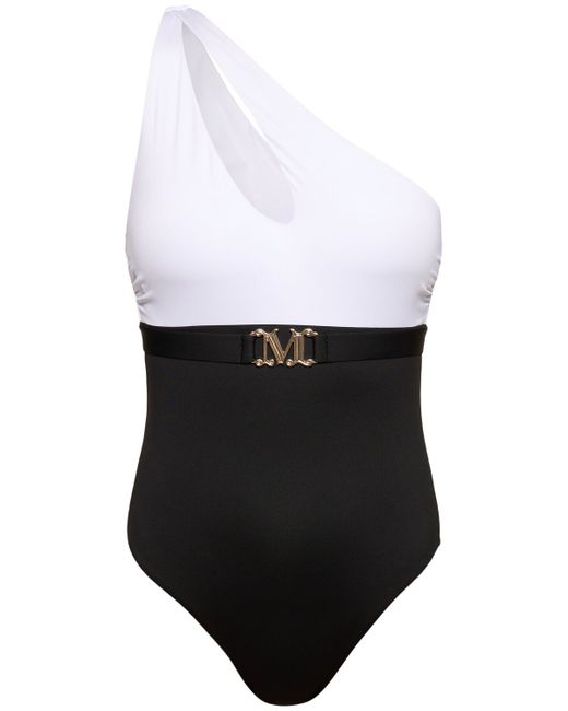 Max Mara Carlotta Jersey One Shoulder Swimsuit