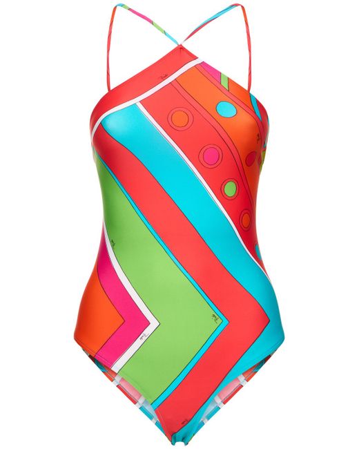 Pucci Shiny Lycra One Piece Swimsuit